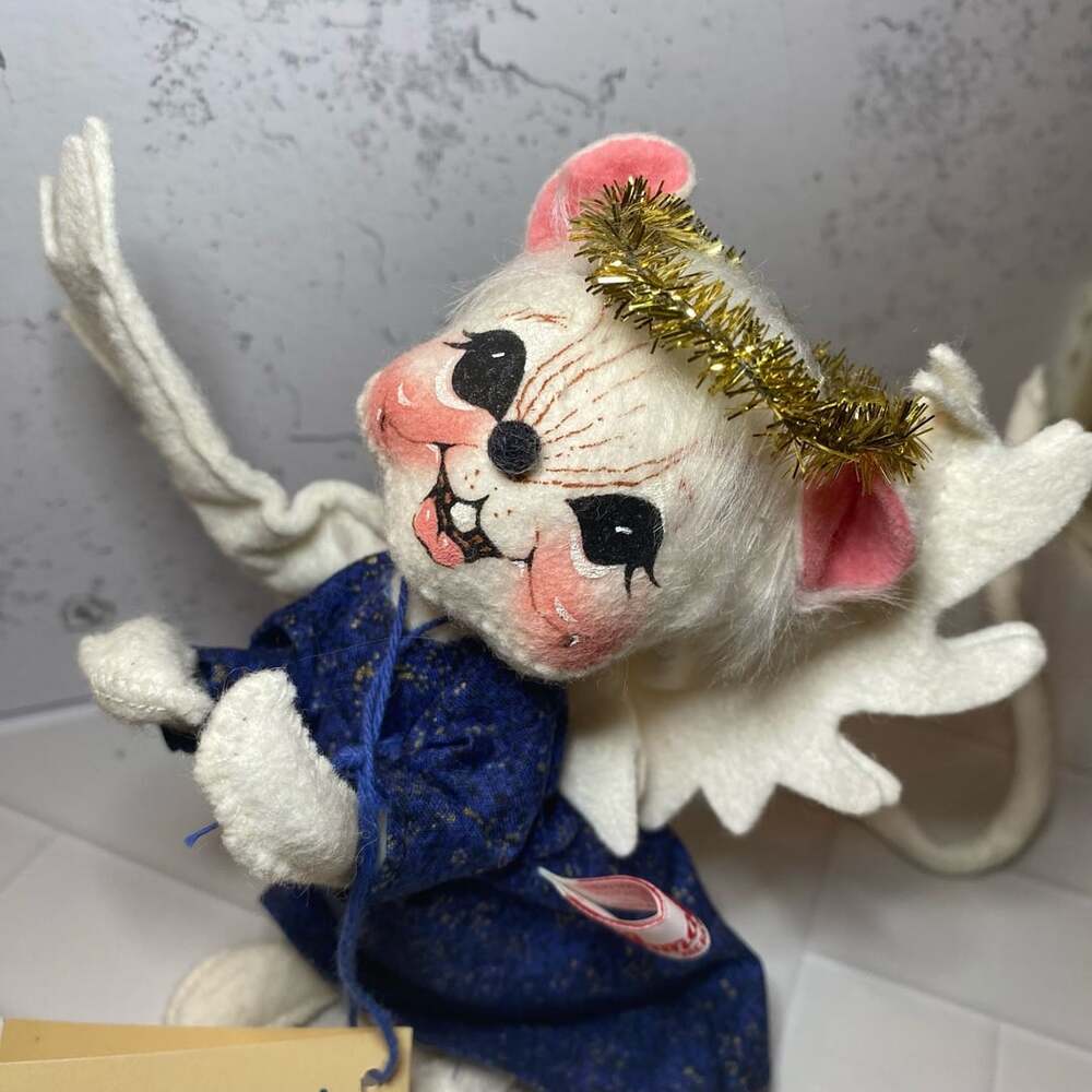Annalee Angel Mouse Figurine Blue Gold Dress Halo 7724